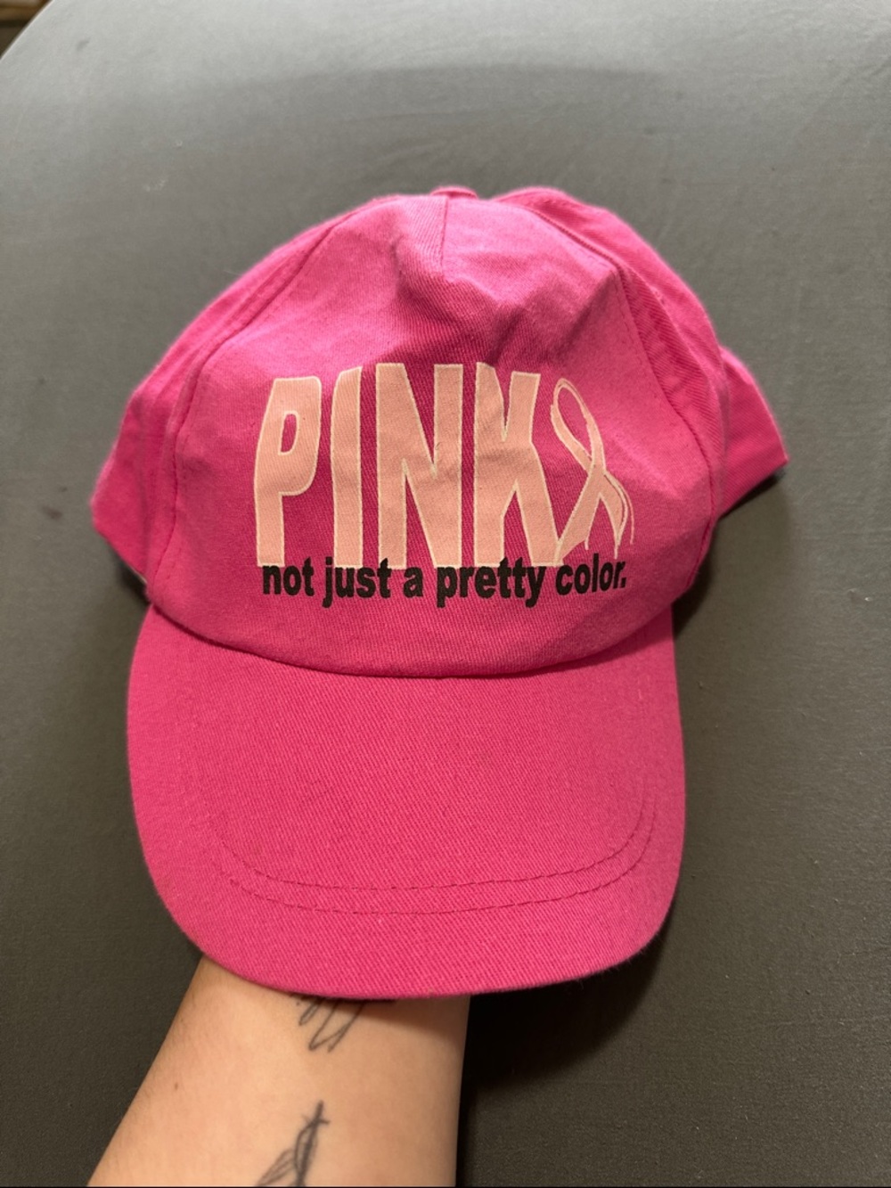 PINK Embroidered Pink Baseball Cap - Women